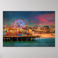 Père Noël Monica California Pier Ferris Wheel