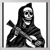 Père Noël Muerte avec guitare vers le début des an