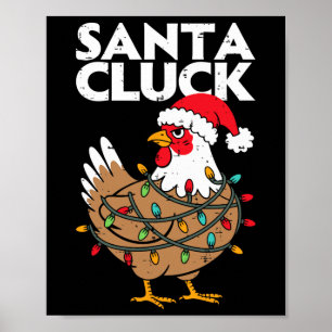 Poster Père Noël Noël de poulet drôle de vacances Hommes