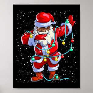 Poster Père Noël Noël noir Afro Afro-Américain