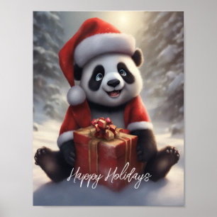 Poster Père Noël Panda Bear