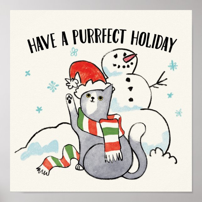 Poster Père Noël Paws | Avoir Des Vacances Purifiées (Devant)