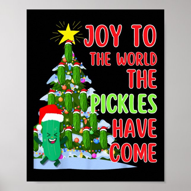 Poster Père Noël Pickle Christmas Tree Lights Amusant Pic (Devant)