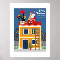 Père Noël rencontre le Coq portugais