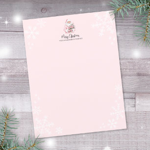 Poster Père Noël rose Joyeux Noël
