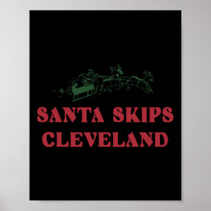 Poster Père Noël saute Cleveland Drôle de Rennes de Noël