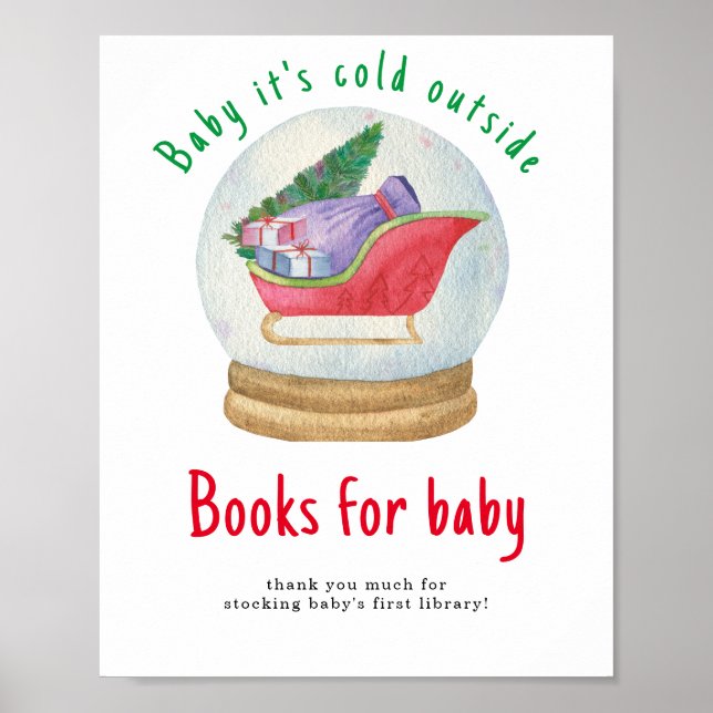 Poster Père Noël sled - Livres pour bébé (Devant)