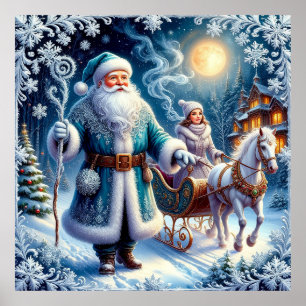 Poster Père Noël, Sleigh Ride et Cosy Christmas