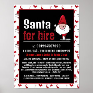 Poster Père Noël & Snowman, Santa Claus Entertainer Adver