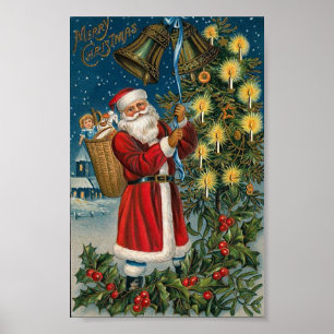 Poster Père Noël sonnant Bell
