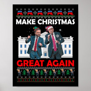 Poster Père Noël Trump Dance Rendre Noël magnifique à nou