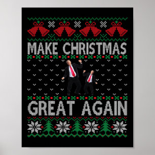 Poster Père Noël Trump Danse Rendre Noël super moche