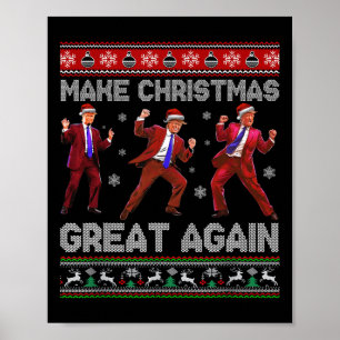 Poster Père Noël Trump Danse Rendre Noël super moche