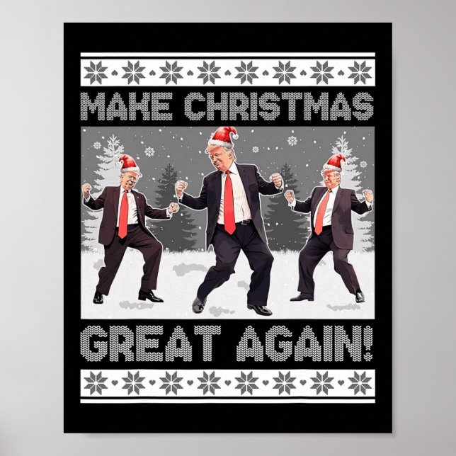 Poster Père Noël Trump Danse Rendre Noël super moche (Devant)