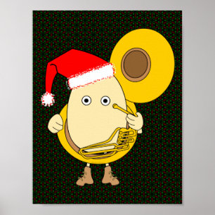 Poster Père Noël Tuba Player Egghead
