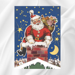 Poster Père Noël vintage, Cette Nuit Avant Noël