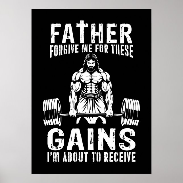 Poster Père Pardonne-Moi Pour Ces Gains - Jésus Entraînem (Devant)