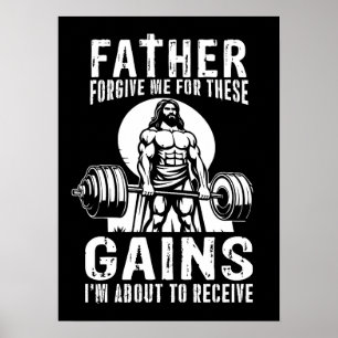 Poster Père Pardonne-Moi Pour Ces Gains - Jésus Entraînem