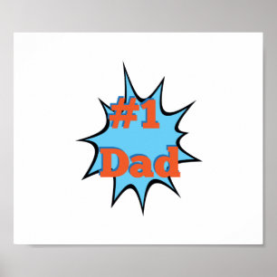 Poster Père Poppa Numéro Un Papa #1