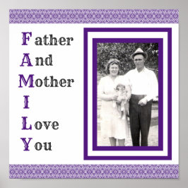 Poster Père pourpre et mère Je t'aime Photo de famille