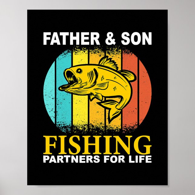 Poster Père Son Partenaires De Pêche Pour La Fête des pèr (Devant)