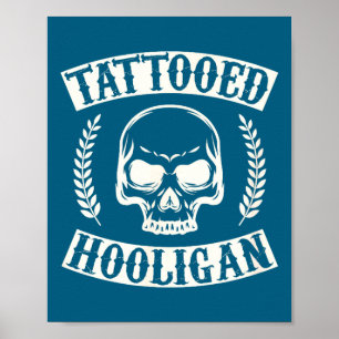 Poster Pères fiers tatoués de voyou drôle encrés