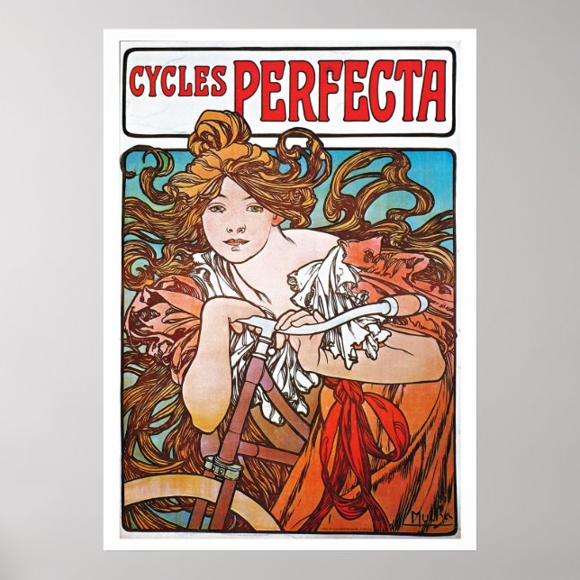 Poster Perfect Cycles Alphonse Mucha Art Nouveau (Devant)