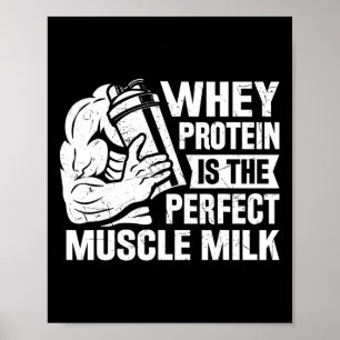 Poster Perfect Muscle Lait Drôle Protéine Louvain Corps Q