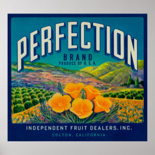 Poster Perfection LabelColton orange, CA