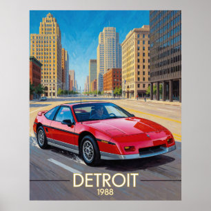 Poster Performance routière urbaine de Détroit 1988 Michi