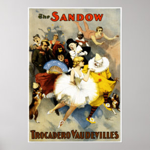 Poster Performance vintage Sandow Trocadero Vaudeville