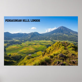 Poster Pergasingan Hill Sunrise Rinjani View Wall Art