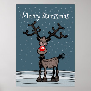 Poster Périodes stressantes avec Rudolph le renne