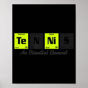 Poster Periodic table of elements Tennis Player gift for 