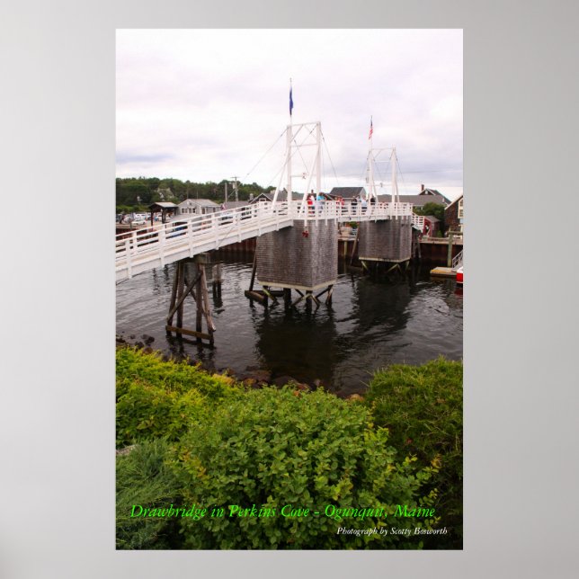 Poster Perkins Cove Drawbridge - Ogunquit maine (Devant)
