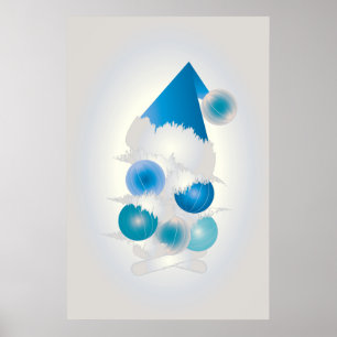 Poster Perle et bleu pour Noël