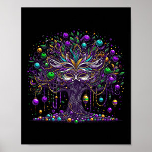 Poster Perles d'arbre Mardi Gras La Nouvelle-Orléans Fest