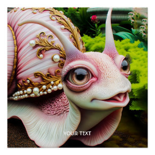 Poster Perles d'escargot rose Imaginaire