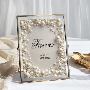 Poster Perles élégantes Fête des mariées Favoriser
