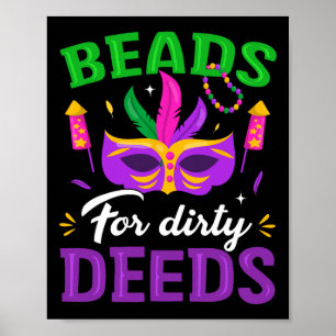 Poster Perles pour les actes sales Mardi Gras Carnival Ce