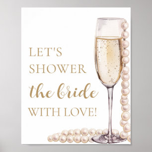 Poster Perles Prosecco Faisons Pleuvoir d'Amour sur la Ma
