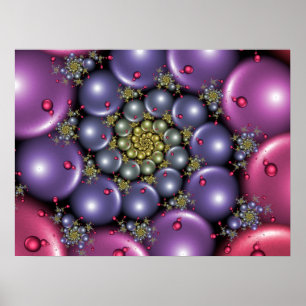 Poster Perles roses et violettes