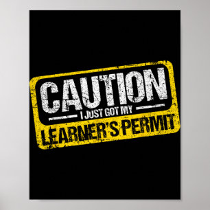 Poster Permis d'Apprenti Conducteur Chemise de Prudence J