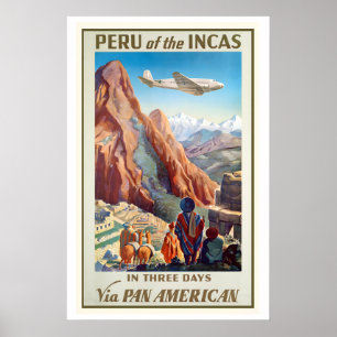 Poster Pérou Des Incas En Trois Jours Via Pan American