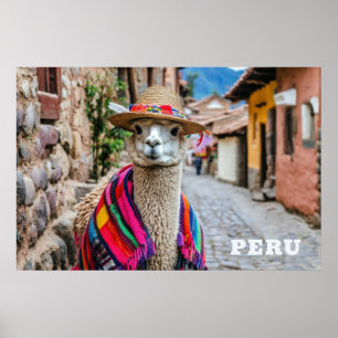 Poster Pérou Llama