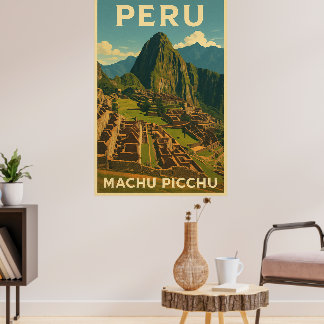 Poster Pérou vintage Machu Picchu