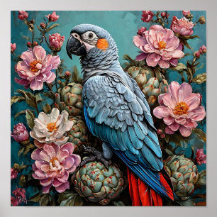 Poster Perroquet cacatoès dans Tropical Vibes