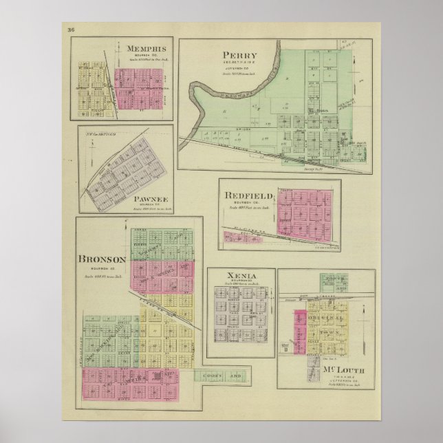 Poster Perry, Memphis, Pawnee, Bronson, Redfield, Kansas (Devant)