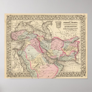 Poster Perse, Arabie, Turquie, Afghanistan, Belochistan
