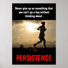 Poster Persistance à courir entraînement fitness Motivati